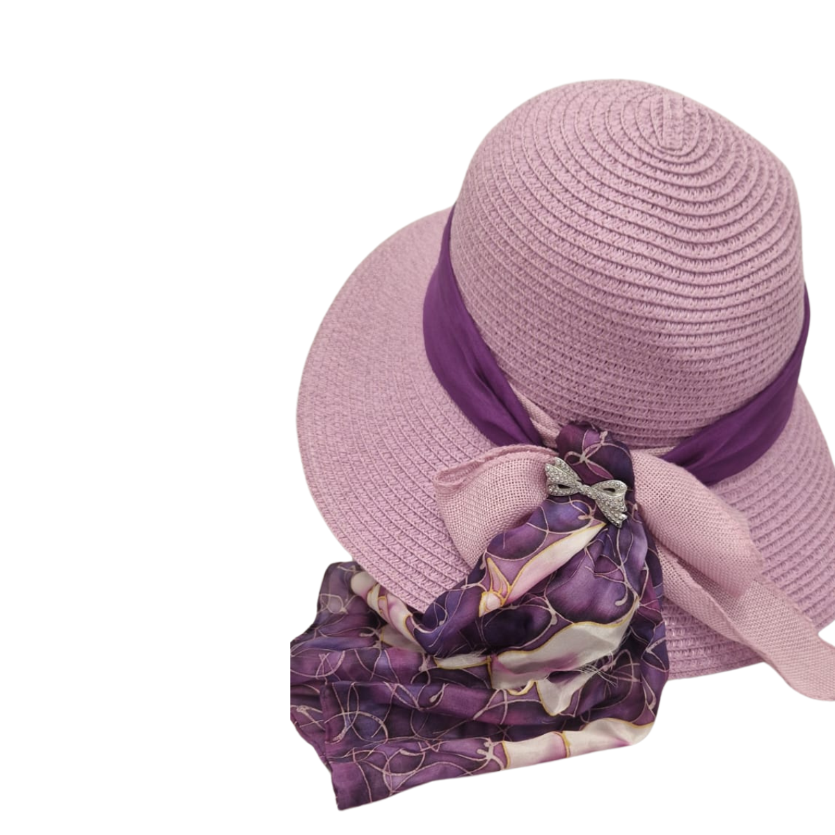 Wide Brim Sun Hat - Lilac & Purple