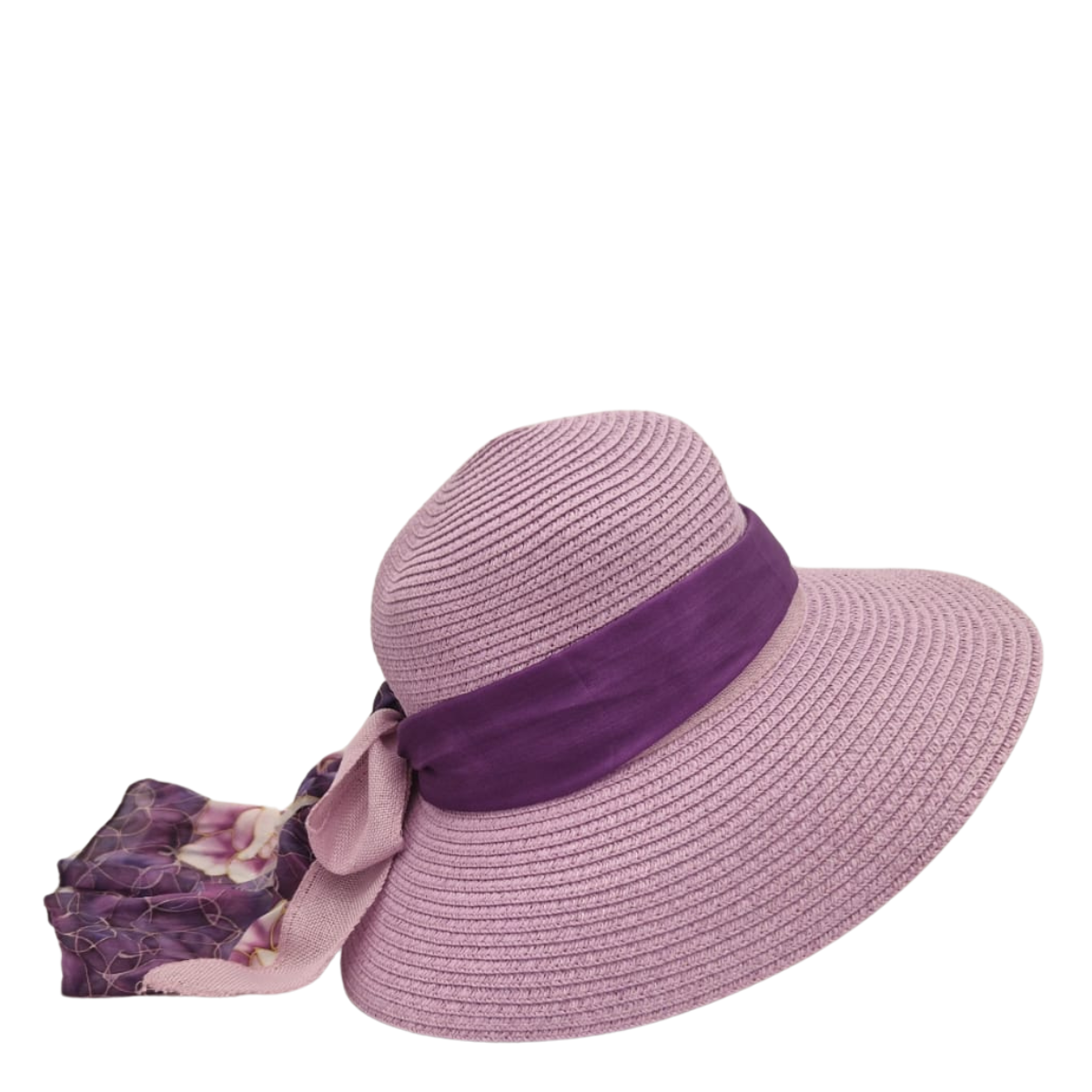 Wide Brim Sun Hat - Lilac & Purple