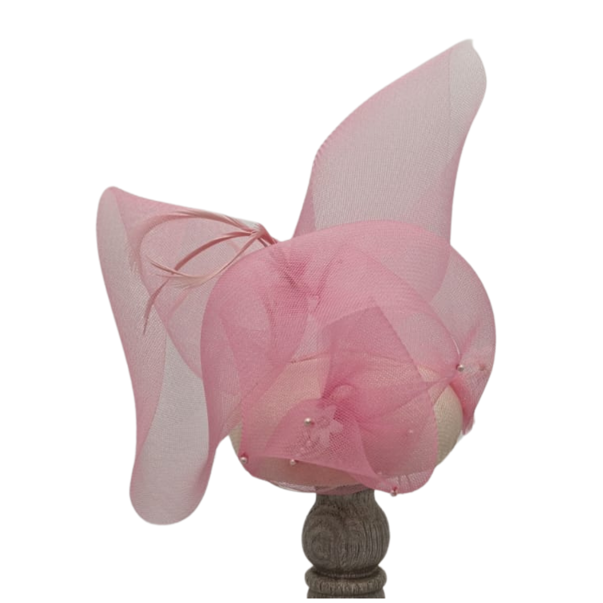 Cloud Nine Pink Net Hat with White Daisy Flowers