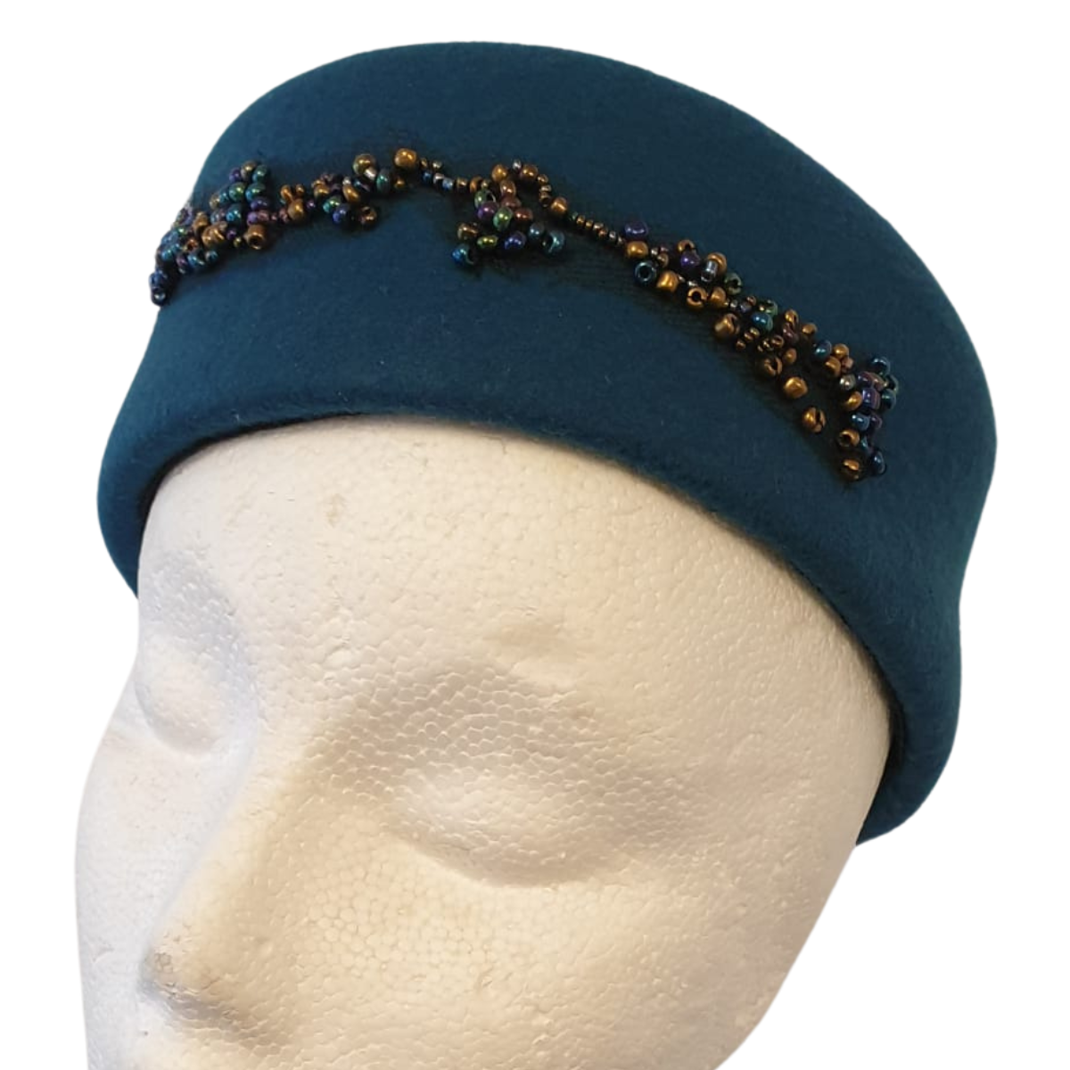 Teal Iridescent Pillbox Hat