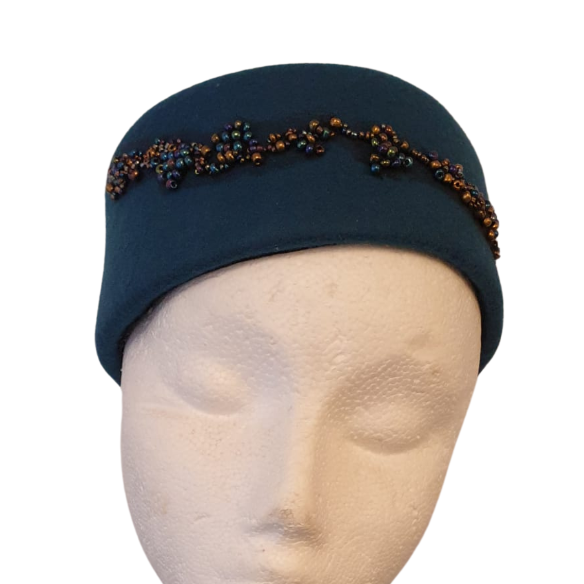 Teal Iridescent Pillbox Hat