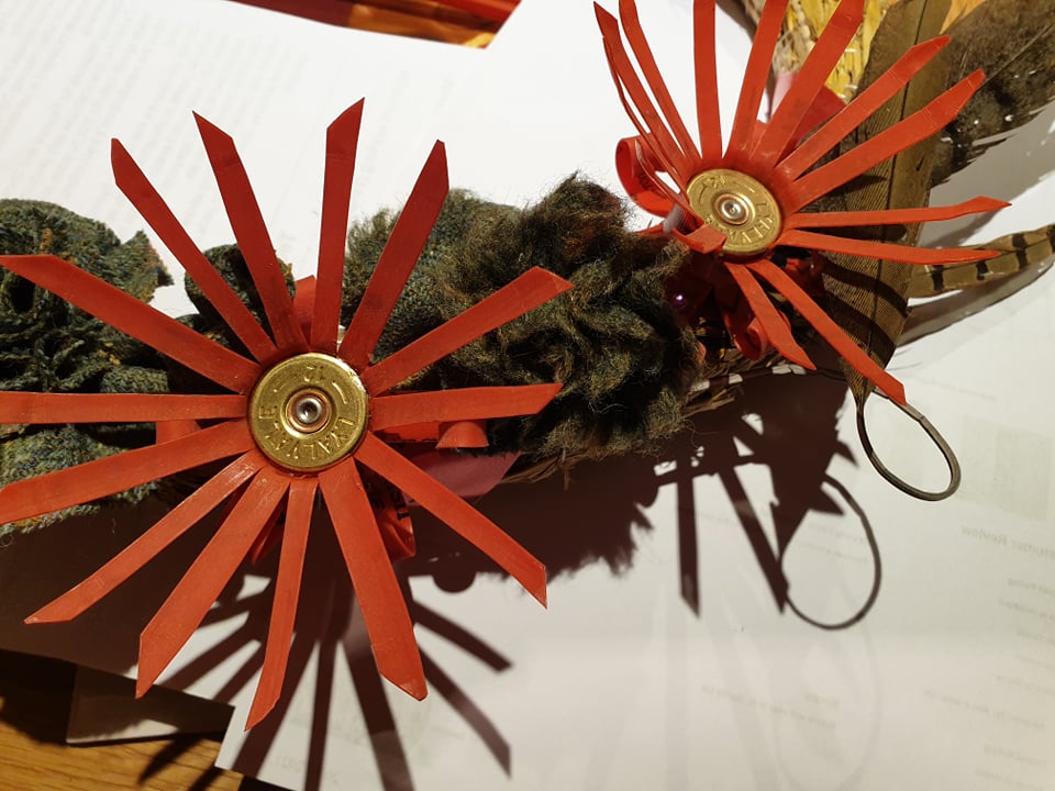 Tweed and Gun Cartridge Christmas Door Wreath / Garland