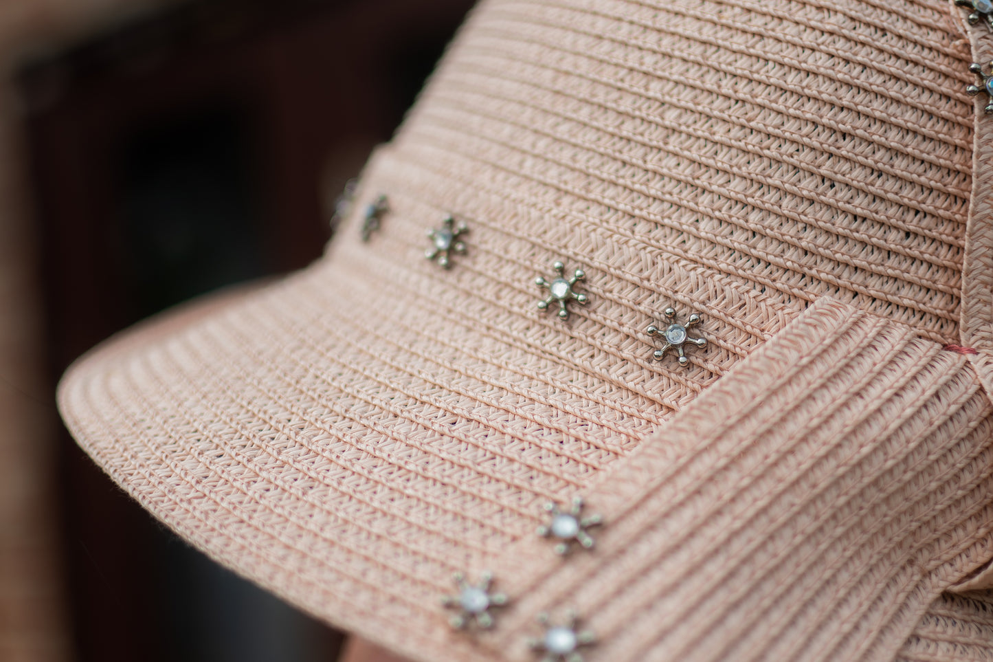 Pale pink , Hand Decorated Cloche Hat