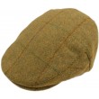 100% Wool Overcheck Twill Tweed Flat Cap