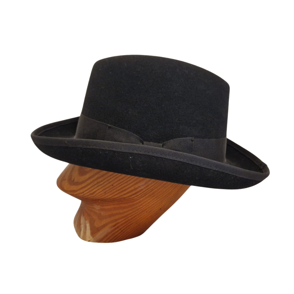 Black 100% Wool Felt Homburg side