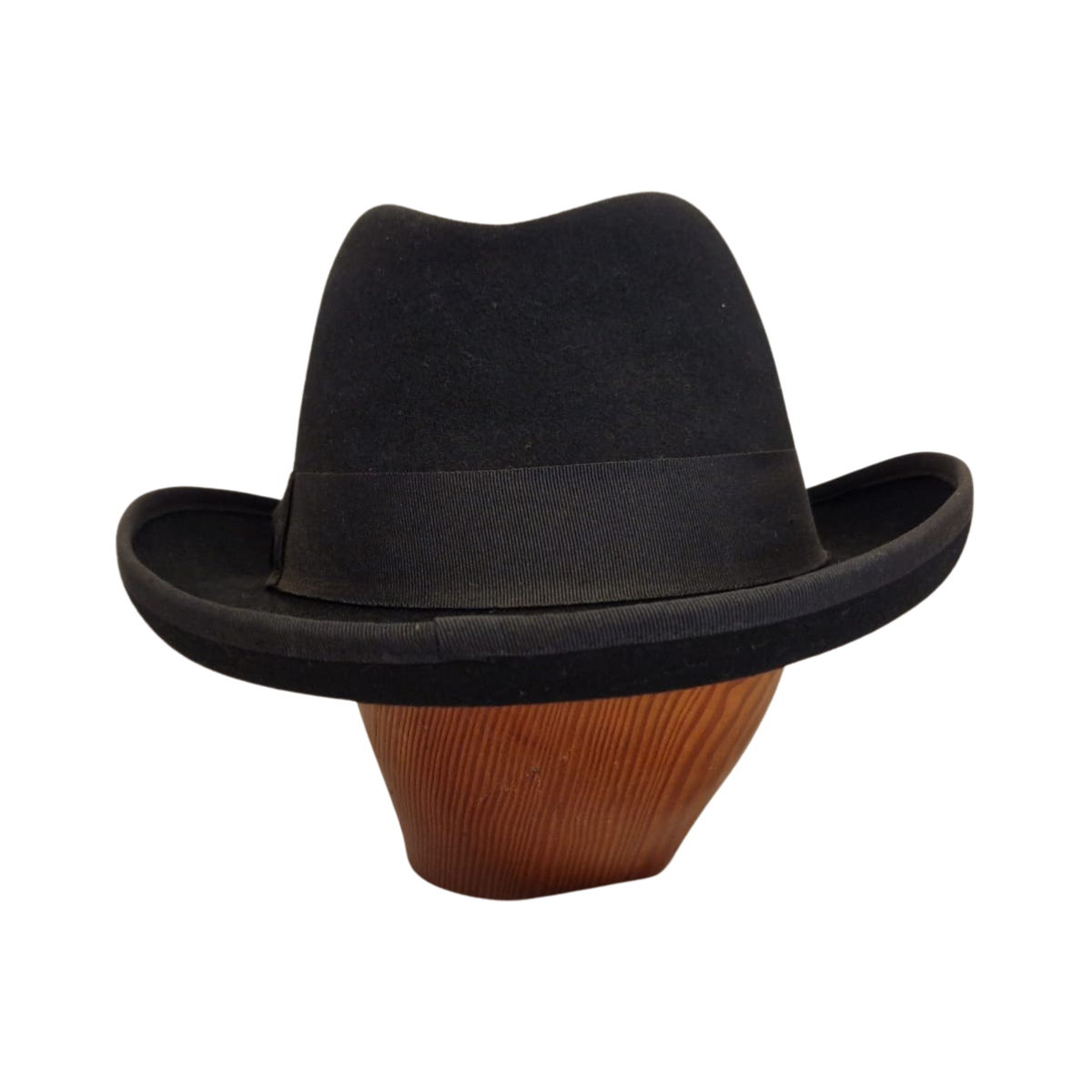 Black 100% Wool Felt Homburg back