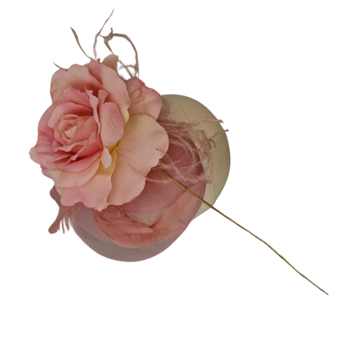 Dusky Pink Silk Rose Fascinator
