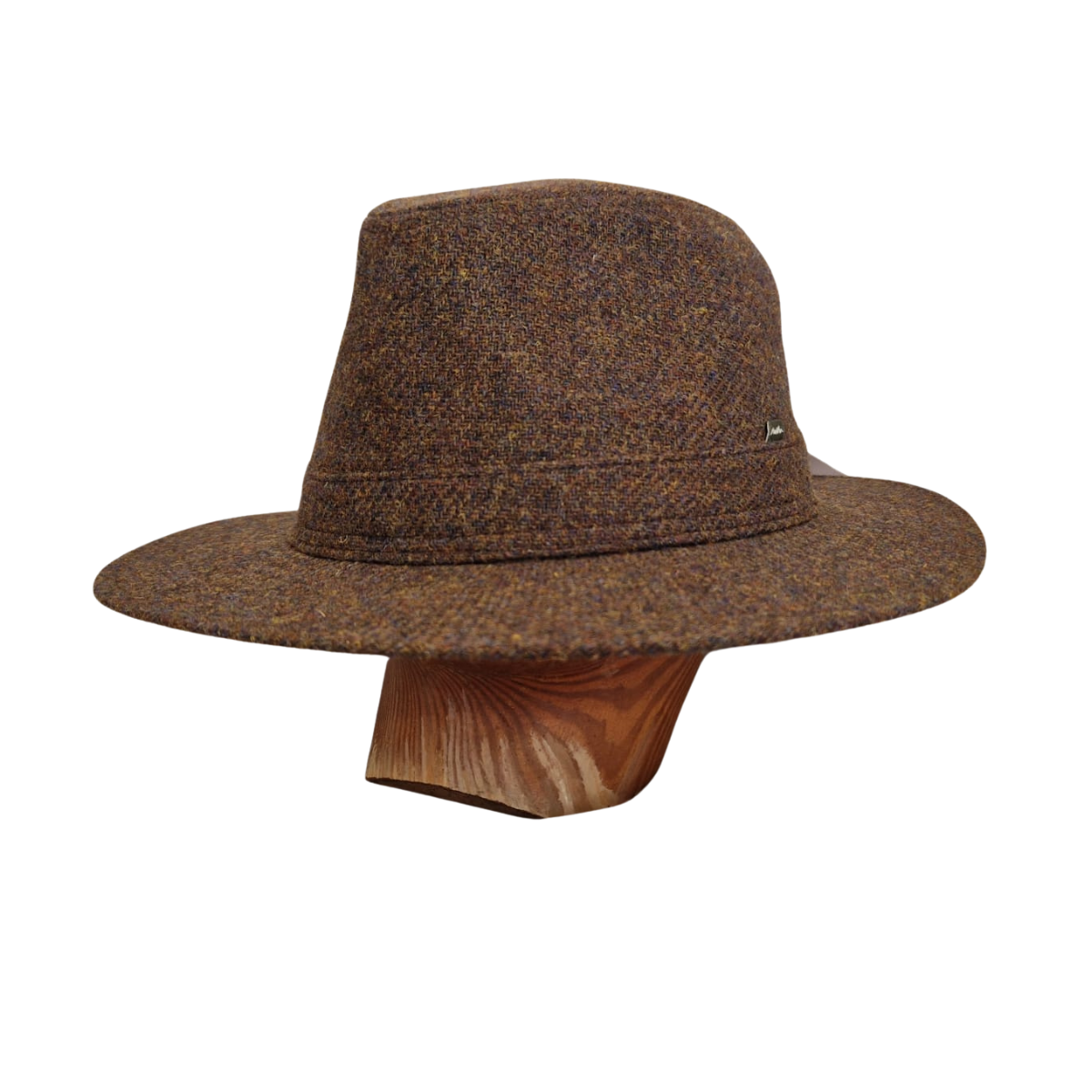 Brown Harris Tweed Fedora front