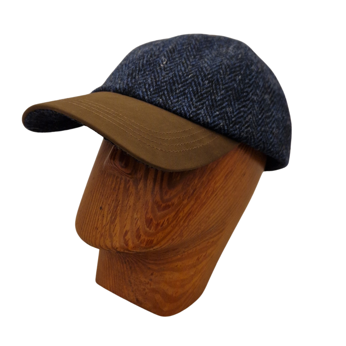 Heather Glencairn Harris Tweed Baseball Cap with Leather Peak