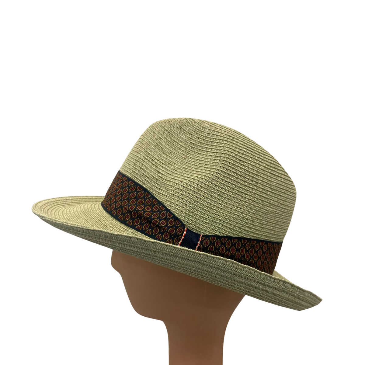 Natural  Light Green Paper Sun Hat with Decorative Band side
