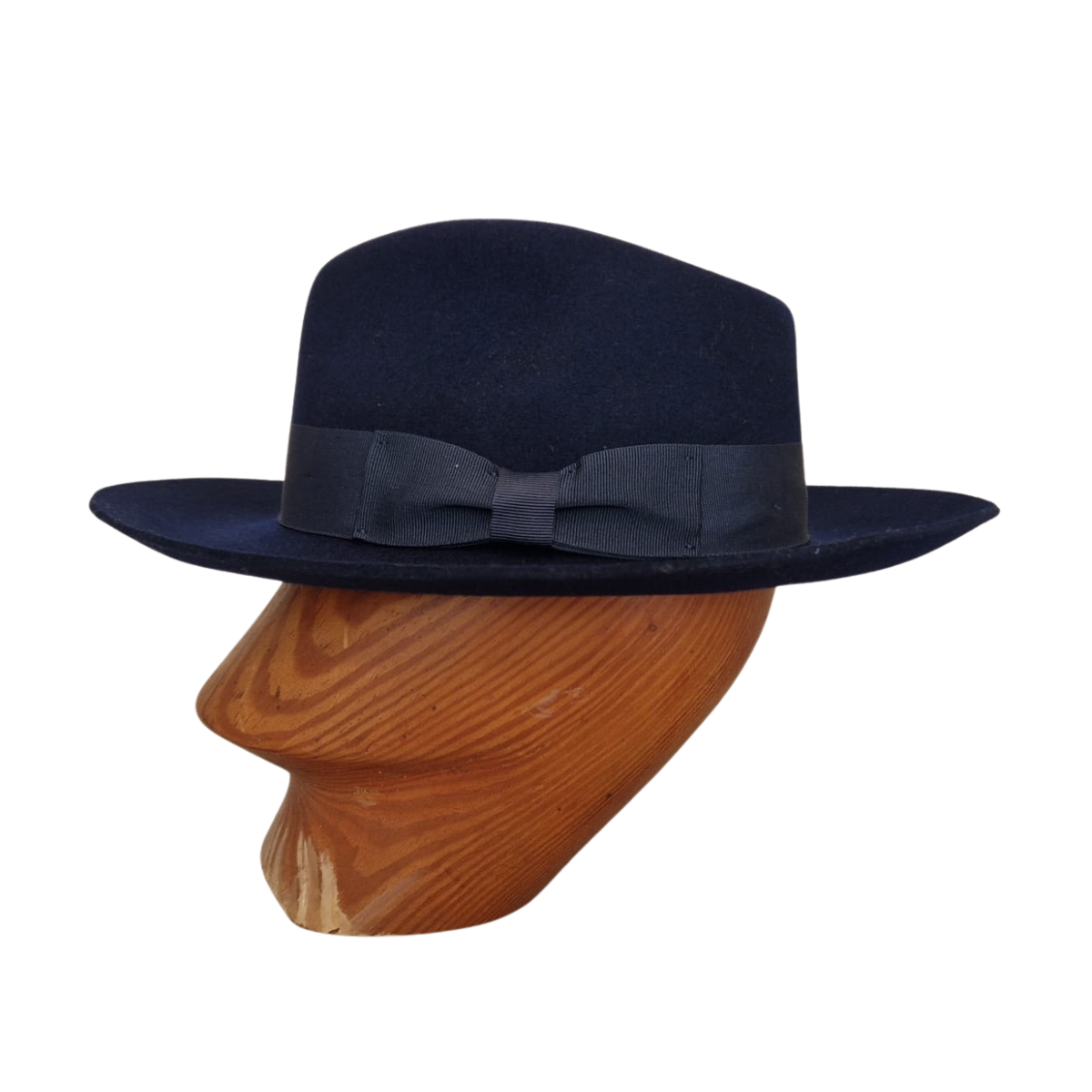 Navy Snap Brim Fedora Hat  side