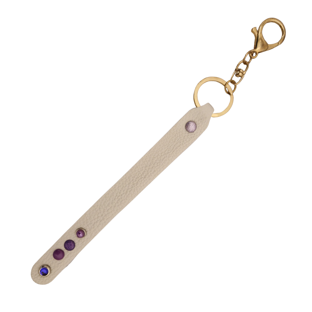 Long Off-White Keyring with Pink Detailing