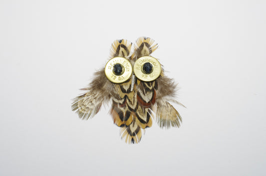 Unique Owl Feather Brooch