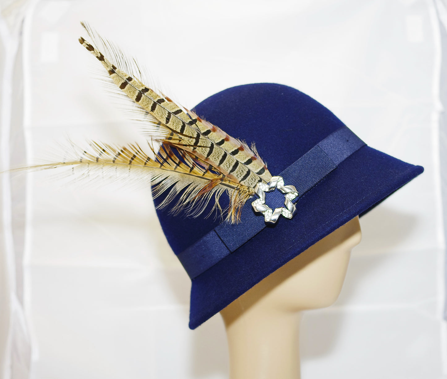 Navy cloche hat online