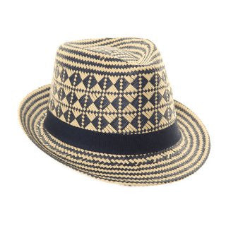 Unisex 2-Tone Straw Trilby