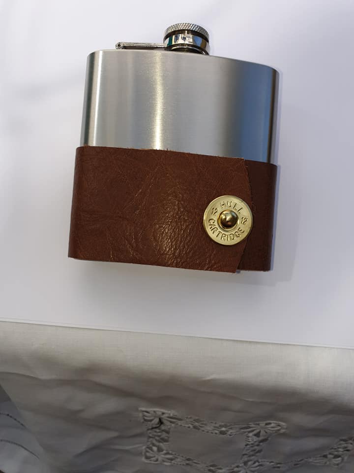 Limited Edition Hip Flask With Cartridge Decoration