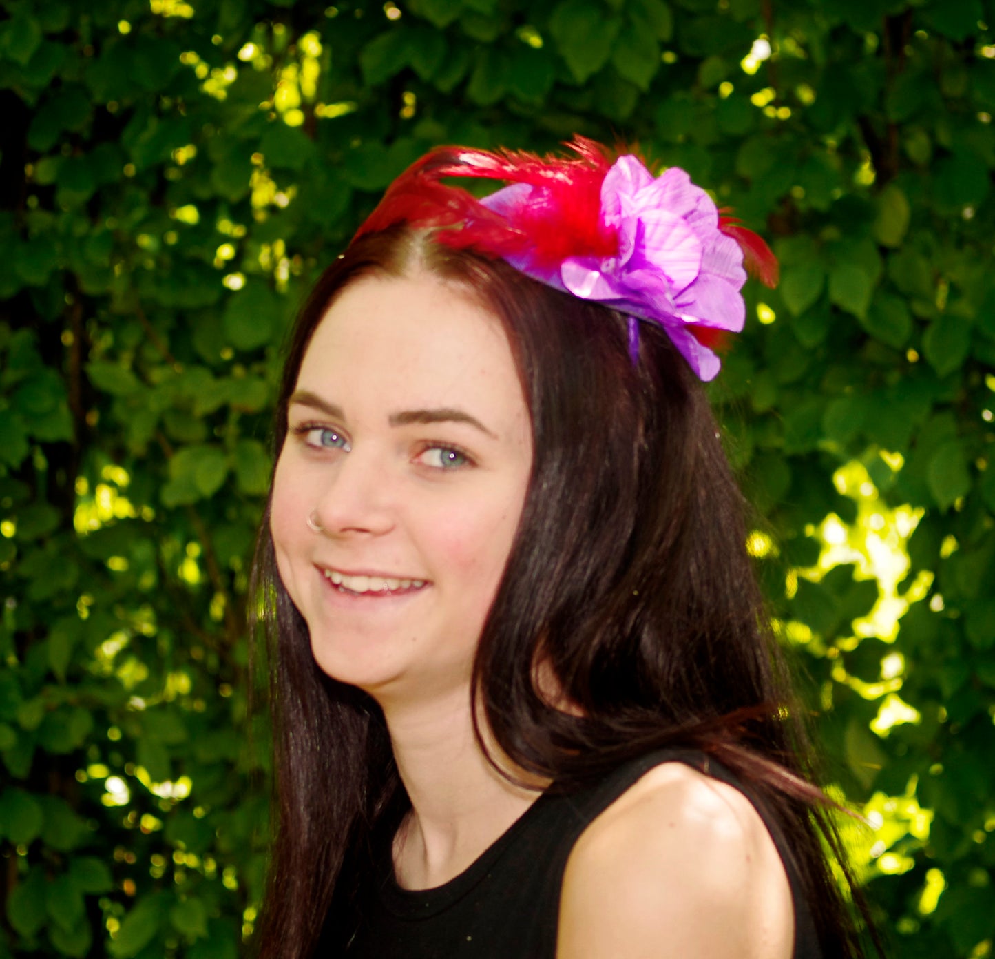 Red & Purple Fascinator