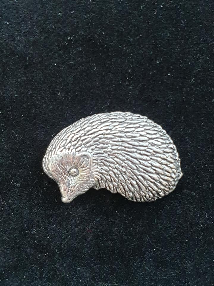 Pewter Tie Pin / Pin Badge Hedgehog Design